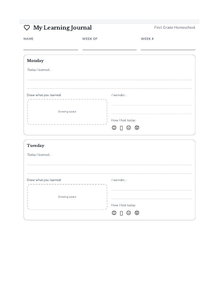 Planning Templates – Firstgrader.org